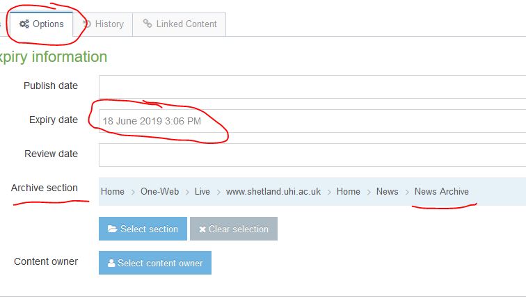 How to expire and archive