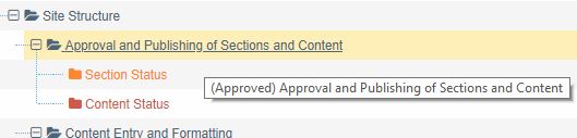 Approval and publishing of sections diagram