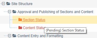 Section status pending