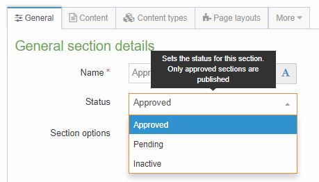 section approval status