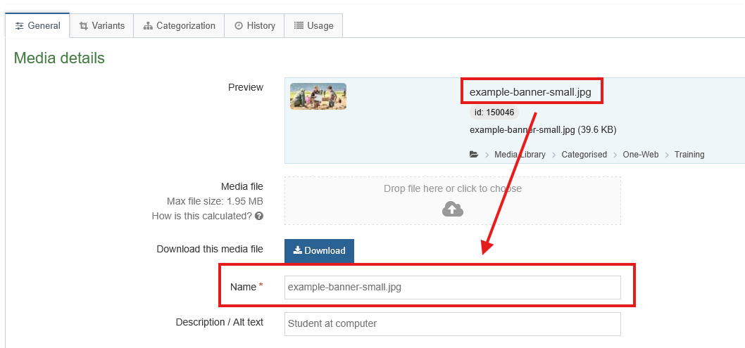 Screenshot of media library upload Screenshot of media library upload