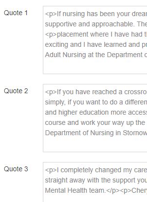 Course quote fields