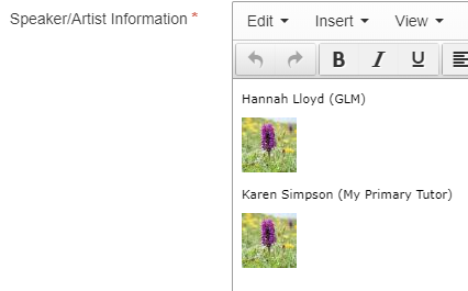 screenshot of soundcloud embed speaker info with pictures