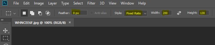 crop to a fixed ratio in Photoshop