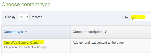 choose the Content Type