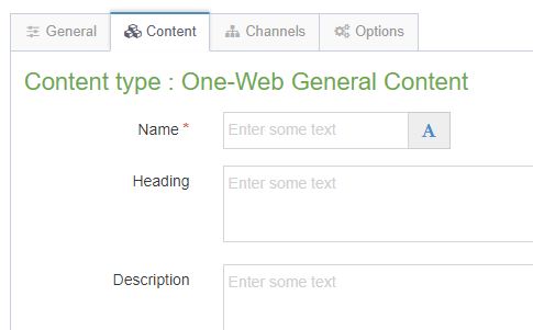 ready to create a new General Content item