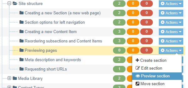Preview a page from Site Structure.