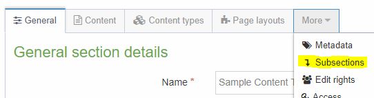 Reordering subsections