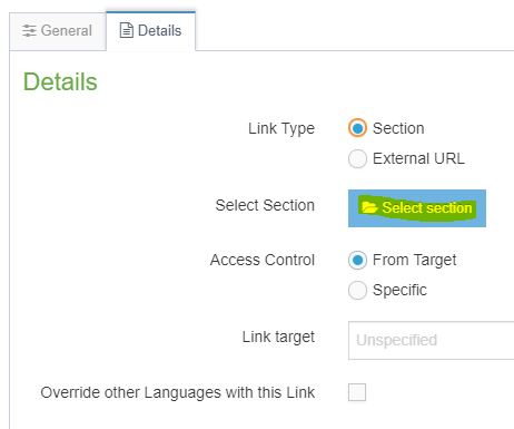 Mark as link section, internal.